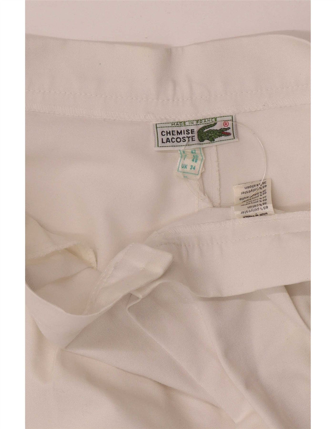 Męskie szorty Lacoste W30, małe, białe, poliestrowe