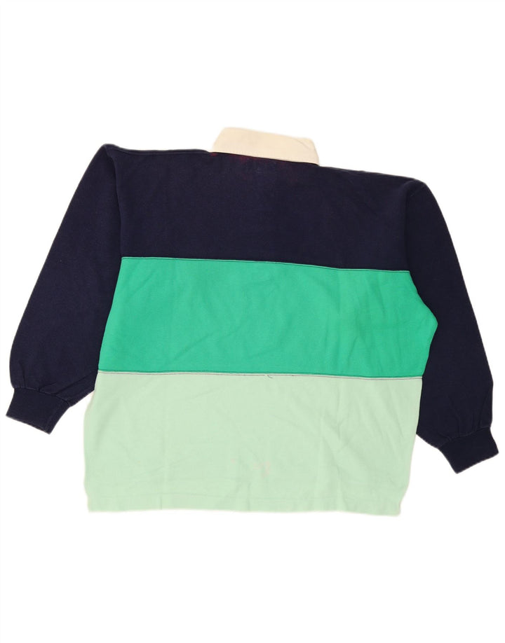 Męska bluza z golfem w stylu vintage, duży, wielobarwny blok kolorów