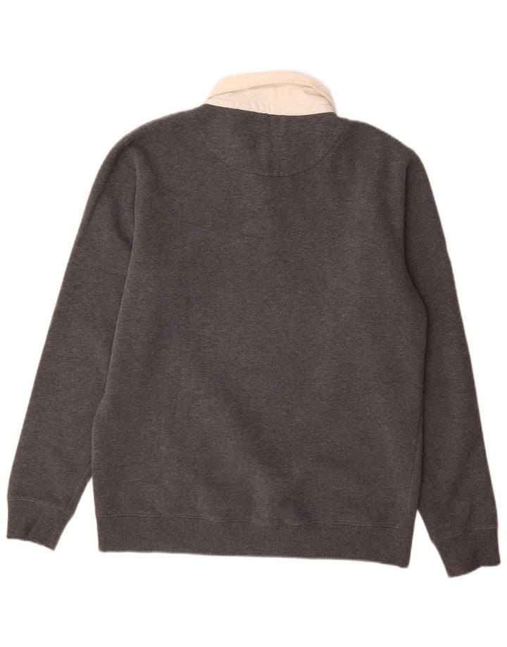 Męski sweter Superdry z golfem, duży, szary, bawełniany