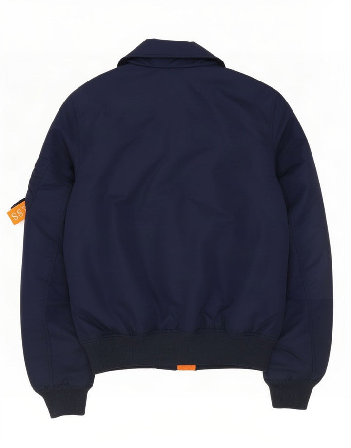 Męska ocieplana kurtka bomberka Guess UK 34 XS, granatowa, poliester