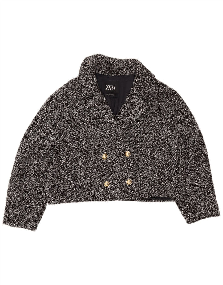 Damska marynarka oversize ZARA Crop UK 18 XL, czarna, nakrapiana