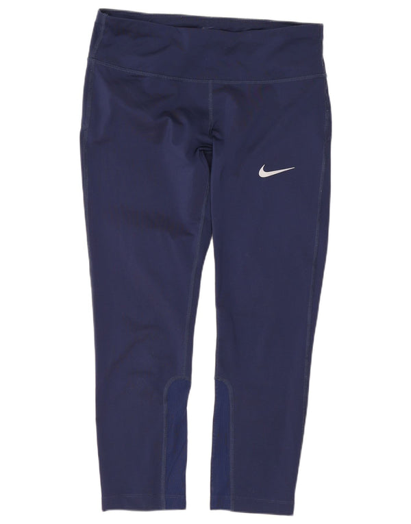 Legginsy damskie Nike Dri Fit Capri UK 10, małe, granatowe