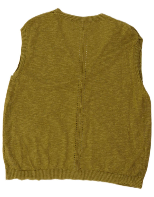 Damski sweter bez rękawów Fat Face UK 14, duży, khaki, nakrapiany