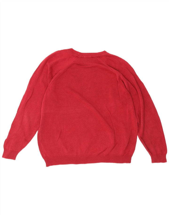 Marks & Spencer Damski sweter oversize z dekoltem w łódkę, UK 16, duży czerwony