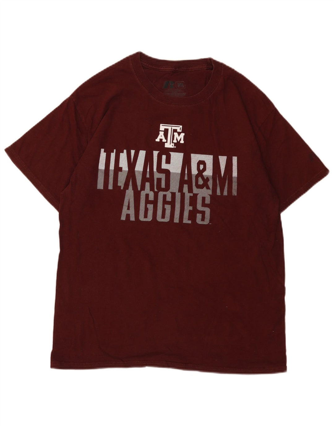 Męski T-shirt z grafiką RUSSELL ATHLETIC Top UK 38/40 Średni Burgund