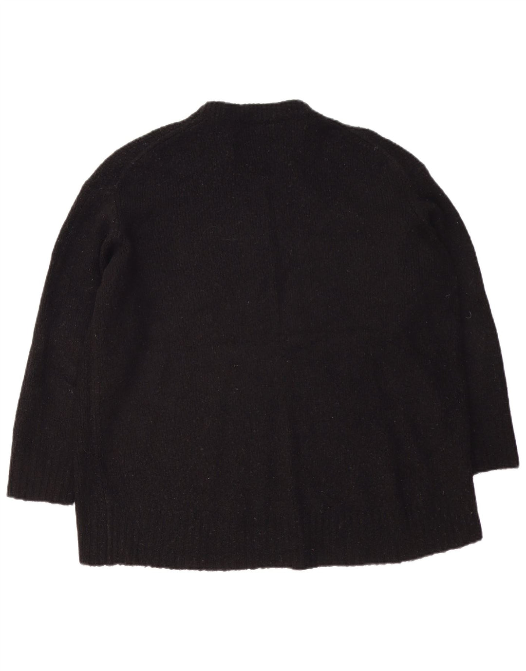 Damski sweter oversize Zara z okrągłym dekoltem UK 14, średni czarny akryl