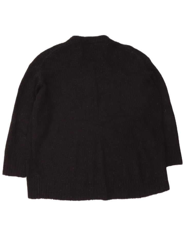 Damski sweter oversize Zara z okrągłym dekoltem UK 14, średni czarny akryl
