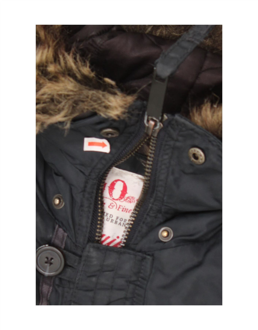 Męska kurtka parka z kapturem KHUJO UK 38 Średni granatowy nylon