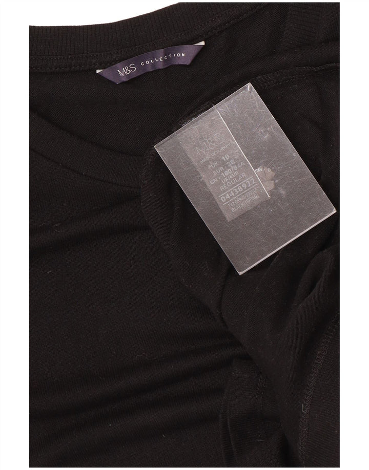 MARKS & SPENCER Damska sukienka płaszczowa z rękawem 3/4 UK 10, mała, czarna, z poliestru