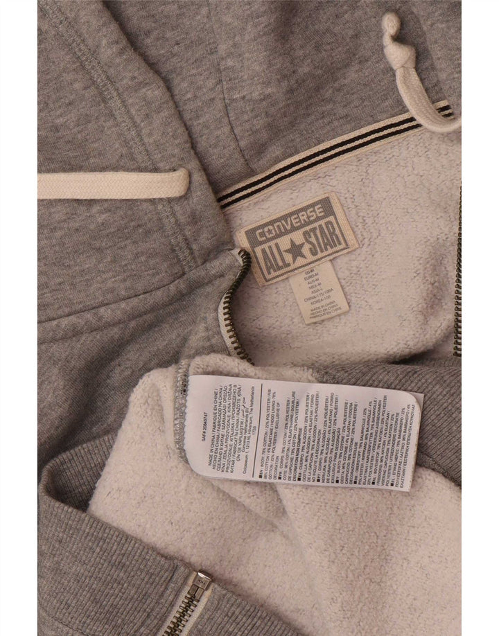Converse Męski sweter z kapturem i zamkiem błyskawicznym Chuck Taylor, średnioszary, bawełniany z plamkami