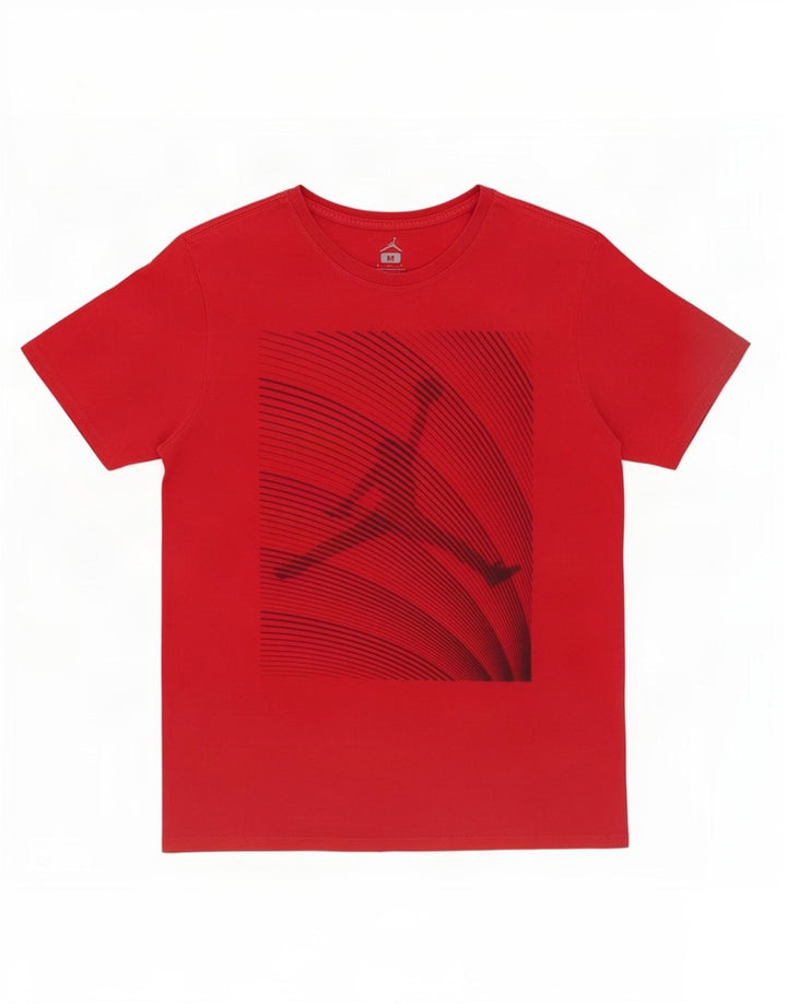 Męski T-shirt z grafiką Jordan, bawełniany, średni czerwony