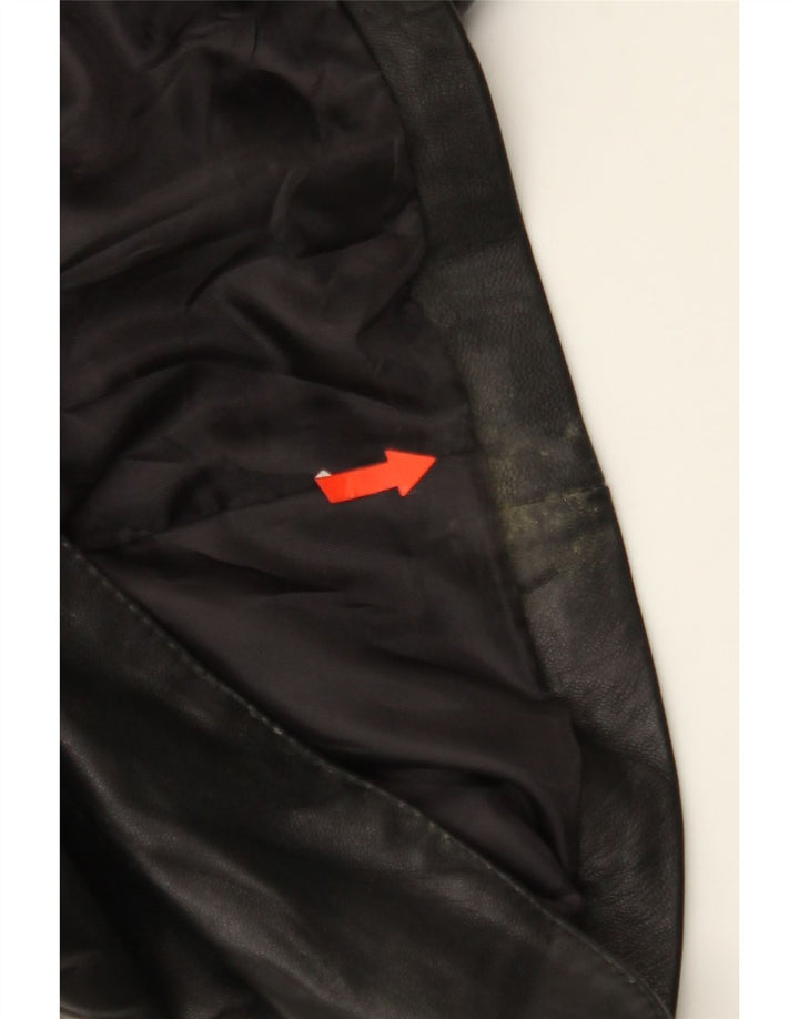 VINTAGE Womens Leather Jacket IT 46 Large Black Leather Vintage Vintage and Second-Hand Vintage from Messina Hembry 