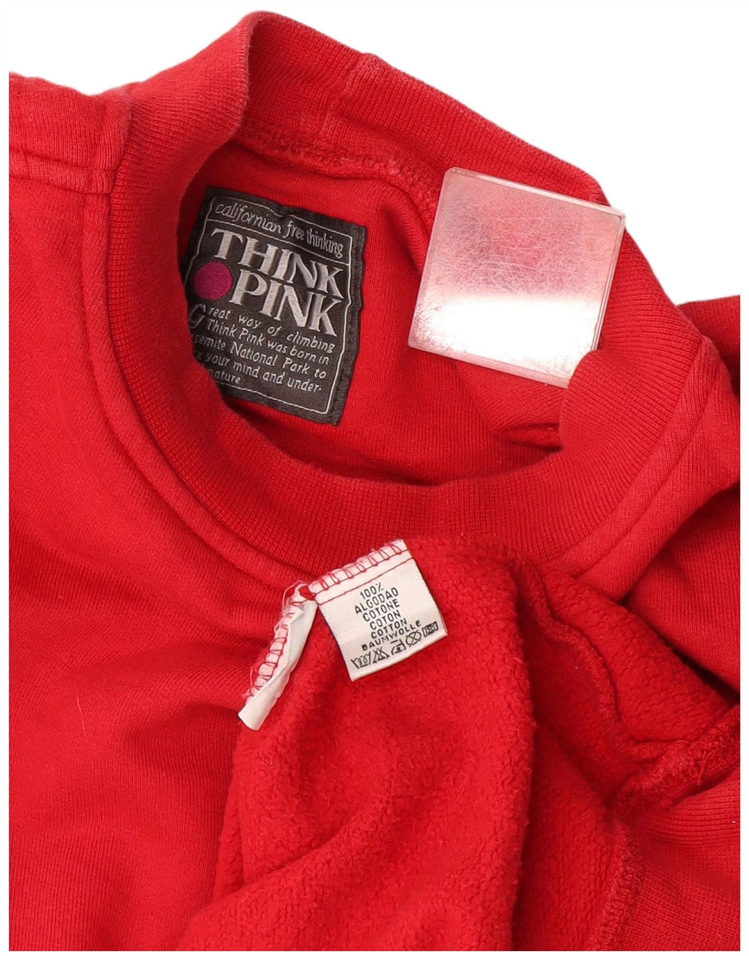Think Różowa Męska Bluza Sweter XL Czerwona Bawełna