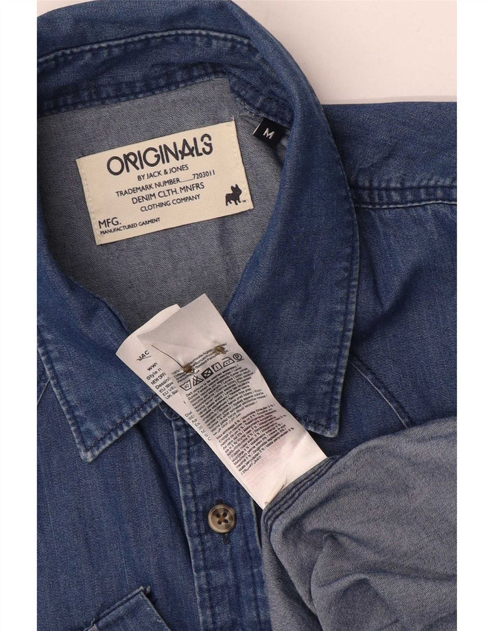 Męska koszula dżinsowa Jack & Jones, średnioniebieska, bawełniana