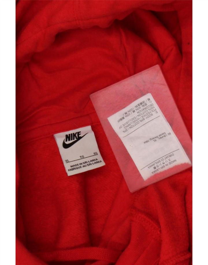 Męski sweter z kapturem NIKE XL, czerwony, bawełniany