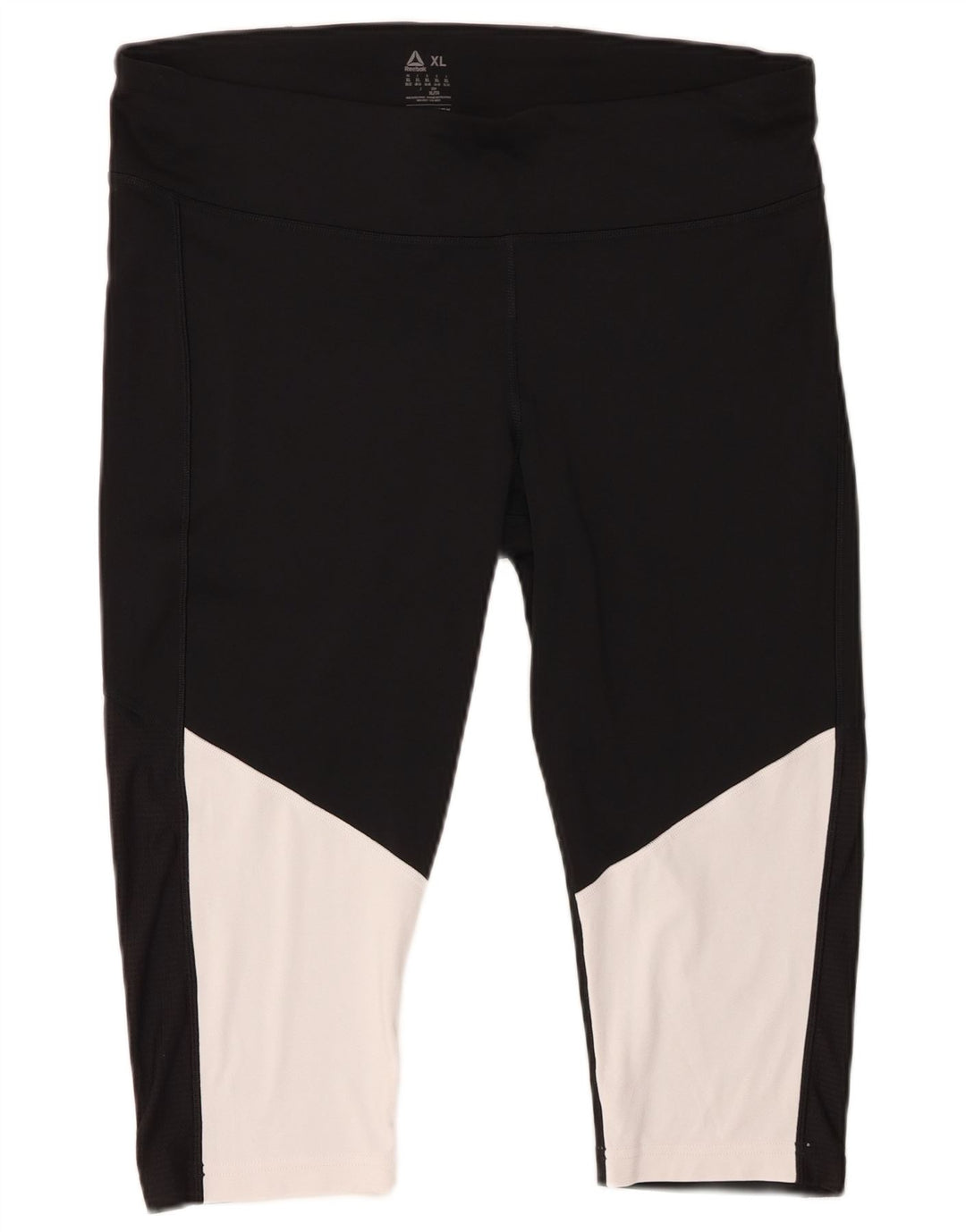 Damskie legginsy Capri REEBOK UK 20/22 XL Czarny poliester z blokami kolorów