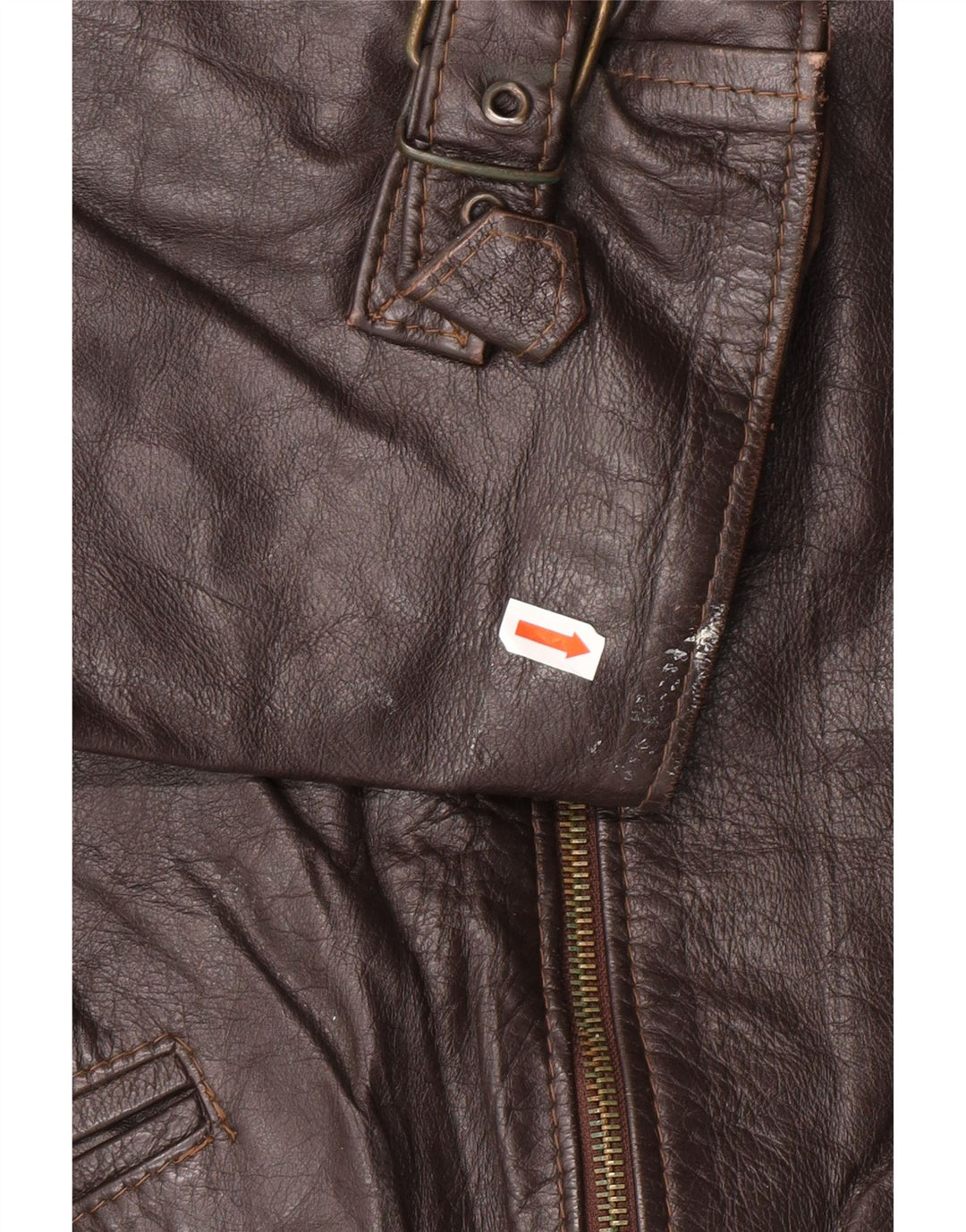 Męska kurtka skórzana VINTAGE UK 42 XL Brązowa skóra