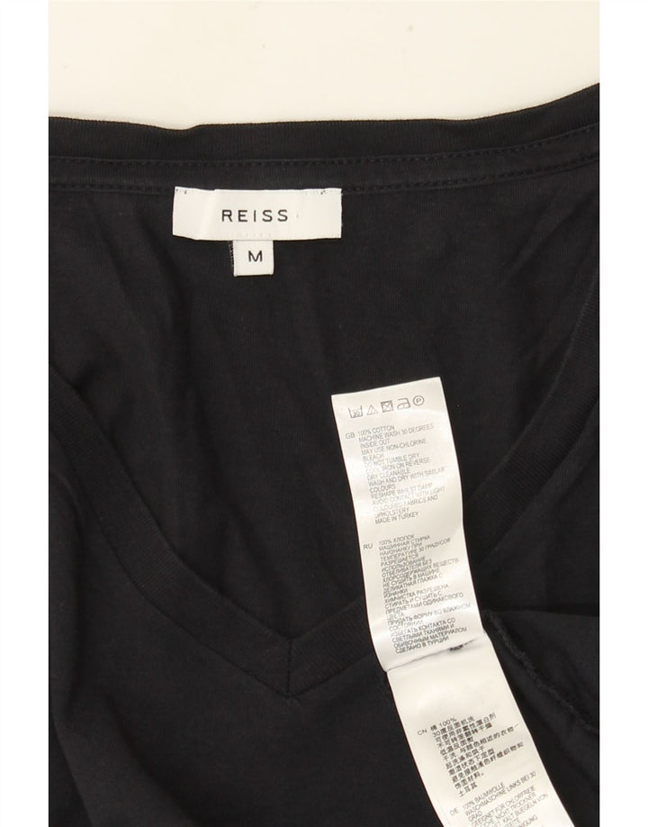 T-shirt męski Reiss Top, średni czarny, bawełniany