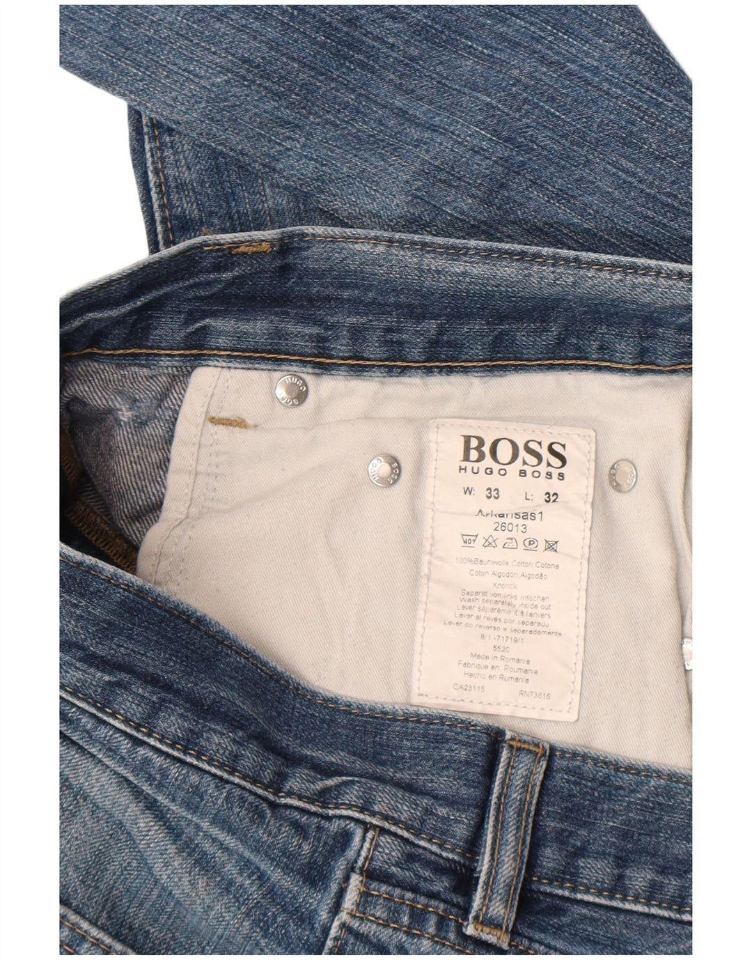 Męskie proste dżinsy Hugo Boss W33 L32 Niebieskie bawełniane