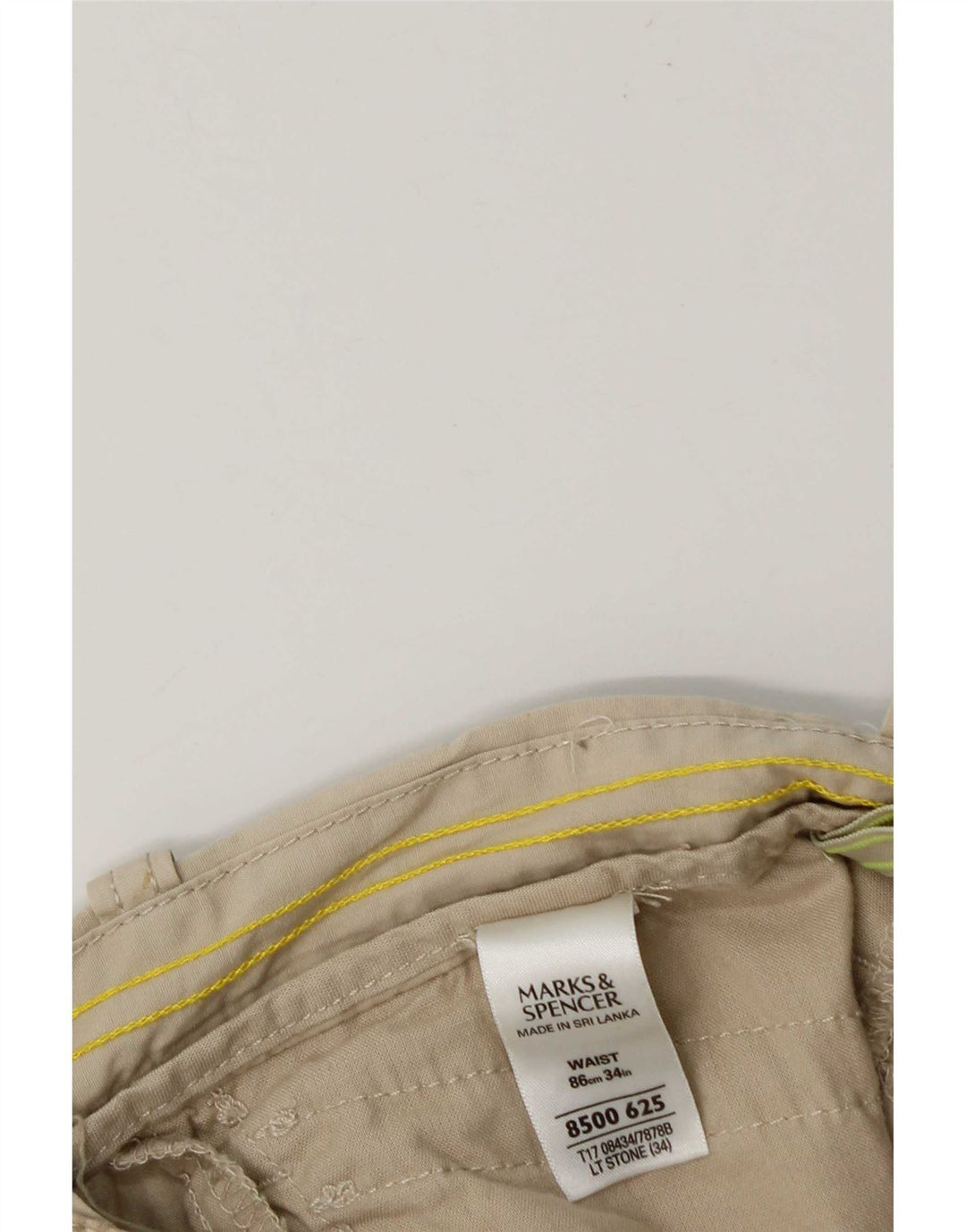Marks & Spencer Męskie bermudy Cargo W34, duże, beżowe, bawełniane