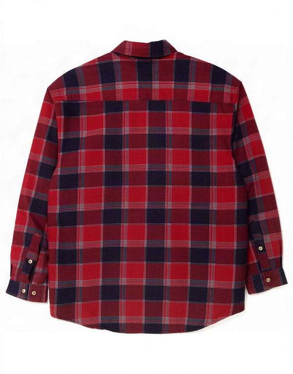 Identyczna koszula flanelowa męska drwal, rozmiar 45/46 2XL, bawełniana w bordową kratkę