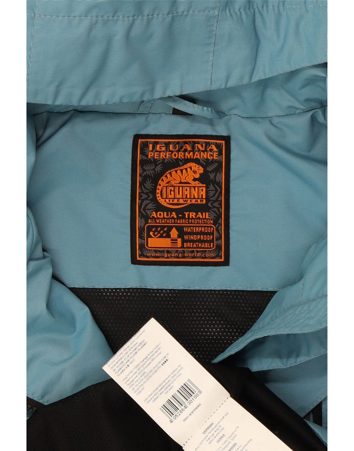 Damska kurtka przeciwdeszczowa z kapturem IGUANA EU 40, średni niebieski nylon