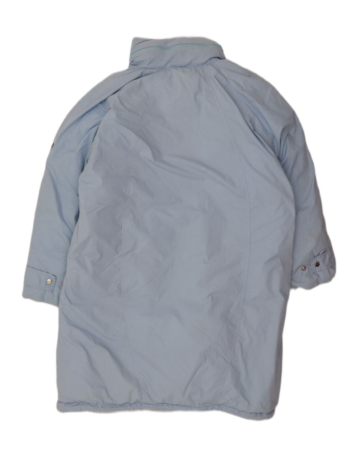 Vintage damski płaszcz oversize z podszewką EU 42, duży niebieski