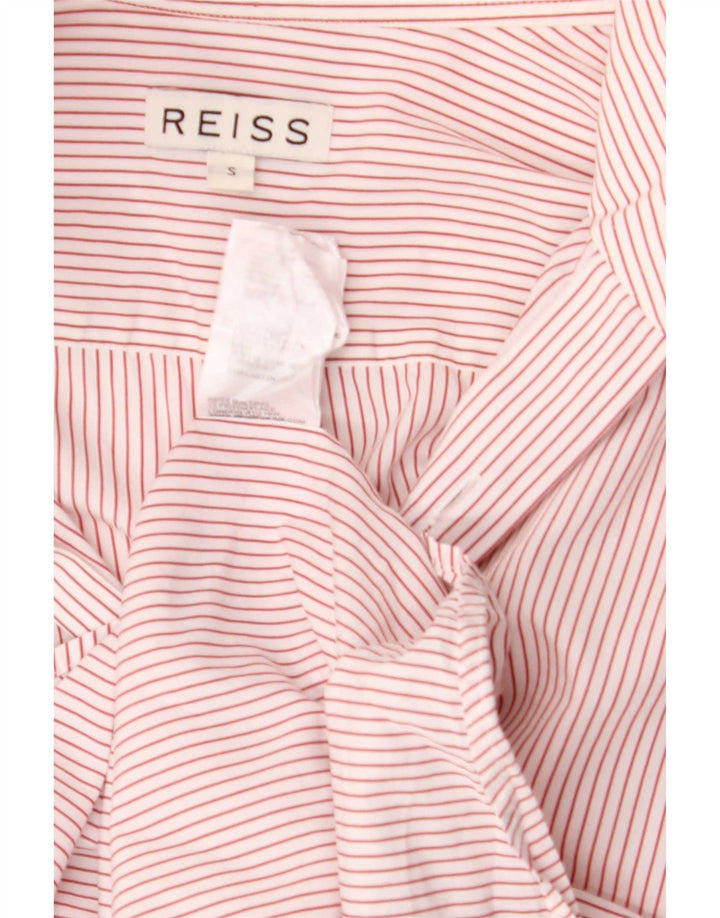 Reiss Koszula męska w małe białe paski, bawełniana