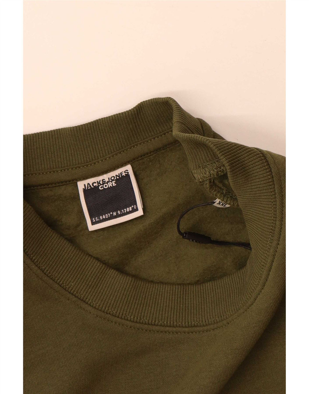 Męski sweter z grafiką Jack & Jones, 2XL, bawełna khaki