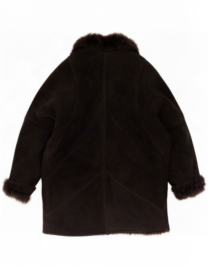 Vintage damska kurtka shearling IT 48 XL czarna