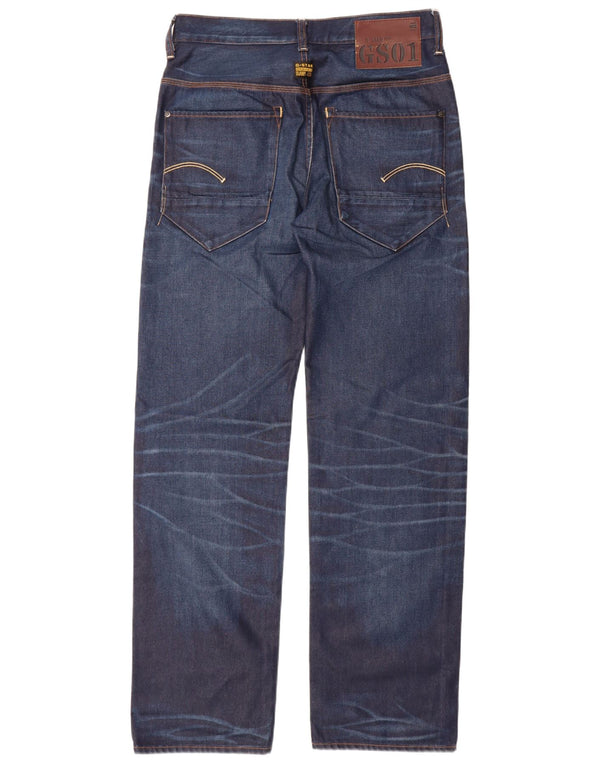 G-STAR Męskie proste dżinsy W31 L34 Granatowa bawełna