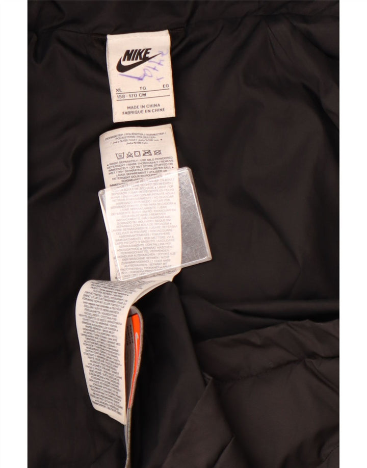 Chłopięca wyściełana kurtka z kapturem NIKE 13-14 lat XL, czarny, kolorowy poliester