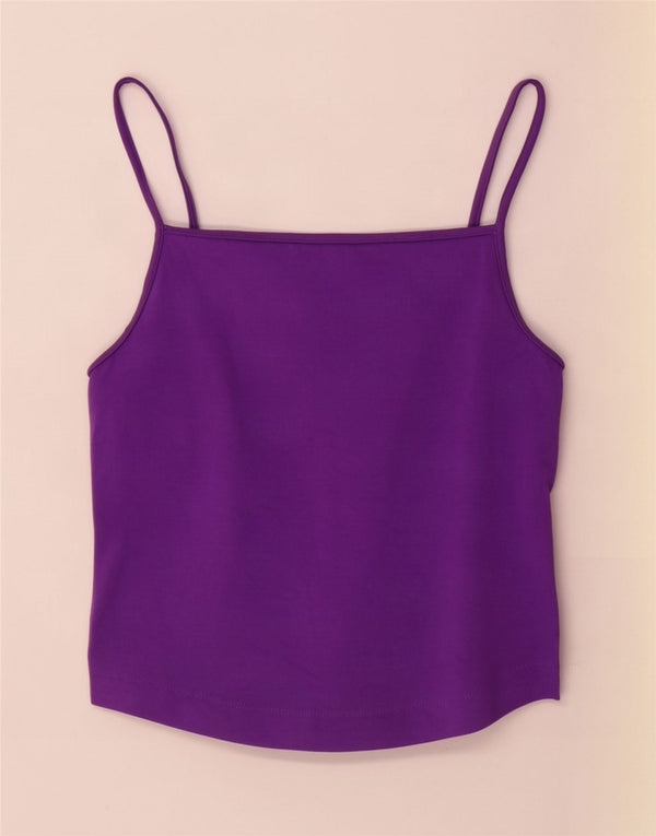 Damski top na ramiączkach Zara UK 14, duży, fioletowy, bawełniany