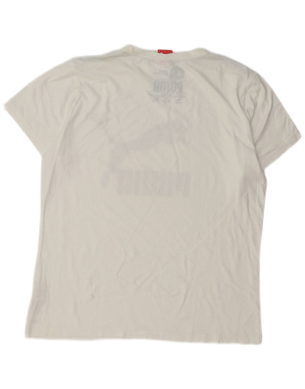 Męska koszulka z grafiką Puma, góra XL, biała bawełna