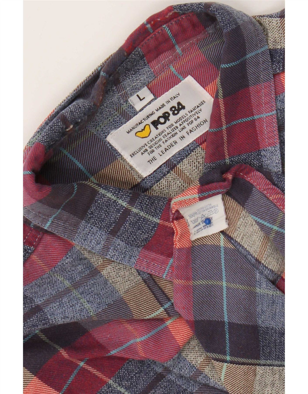 POP 84 Męska koszula flanelowa, duża, wielokolorowa, bawełniana w kratę