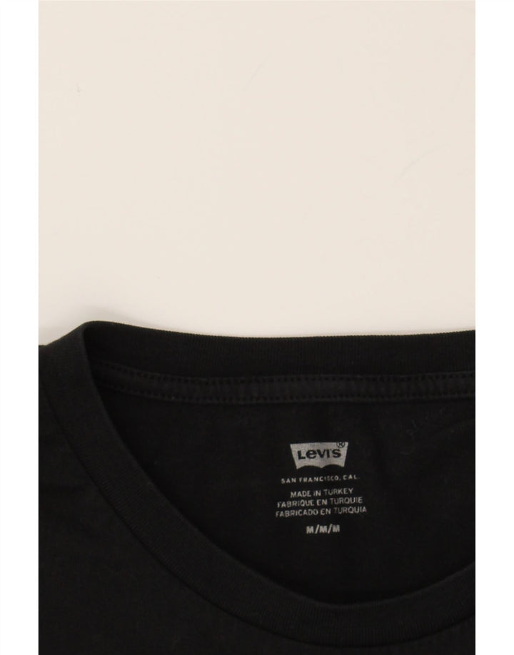 LEVI'S Womens Graphic T-Shirt Top UK 14 Medium Black Cotton Vintage Levi's and Second-Hand Levi's from Messina Hembry 