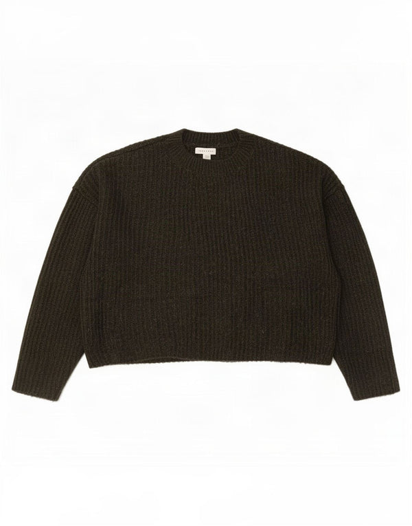 Topshop Damski sweter typu Crop Oversize z dekoltem w łódkę UK 10 Small Green