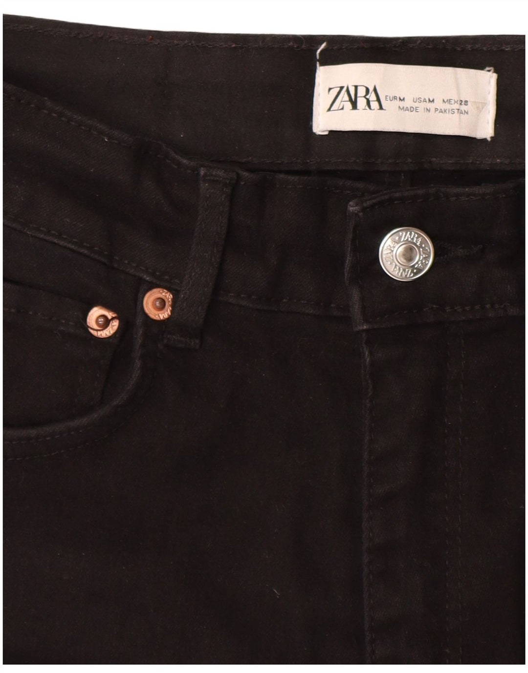 Damskie jeansy skinny marki Zara, średnie W28 L28, czarne