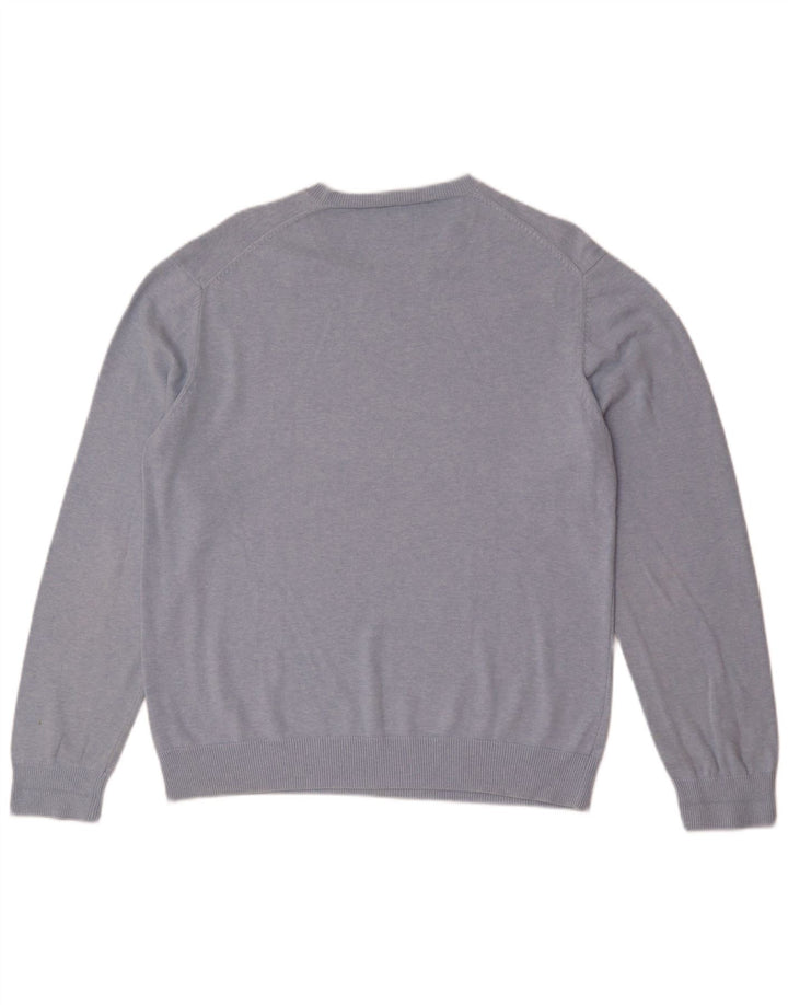 Męski sweter z okrągłym dekoltem French Connection, duży, niebieski, bawełniany