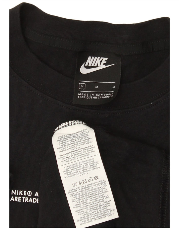 Męski T-shirt Nike Swoosh Graphic Top, średni czarny, bawełniany