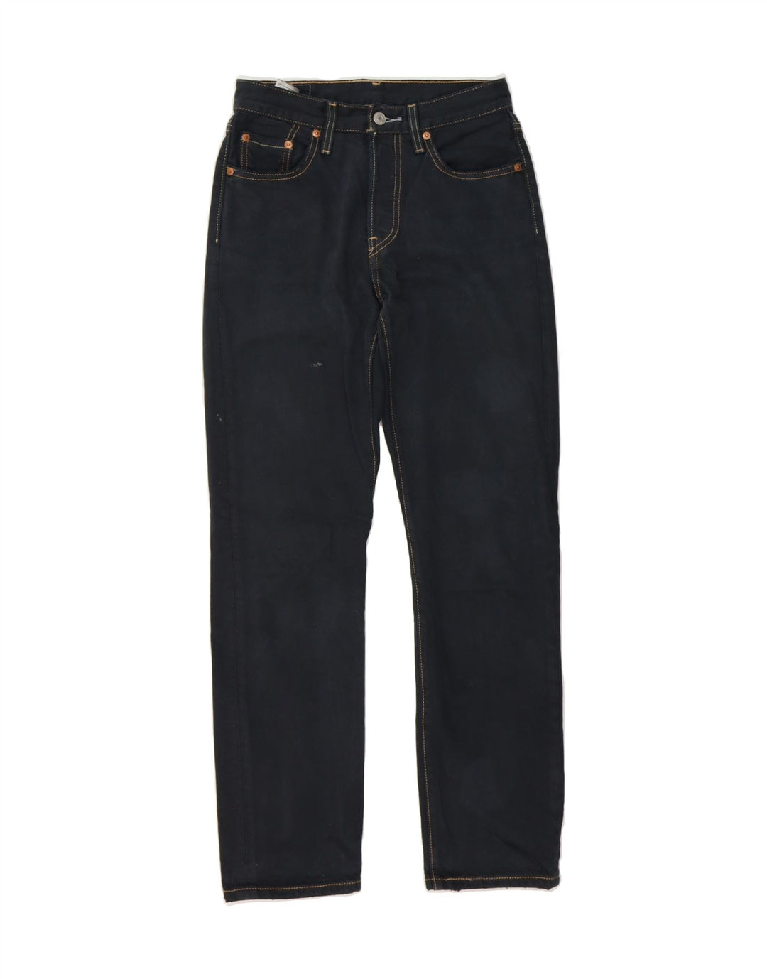 LEVI'S Womens Straight Jeans W25 L30 Navy Blue Cotton Vintage Levi's and Second-Hand Levi's from Messina Hembry 