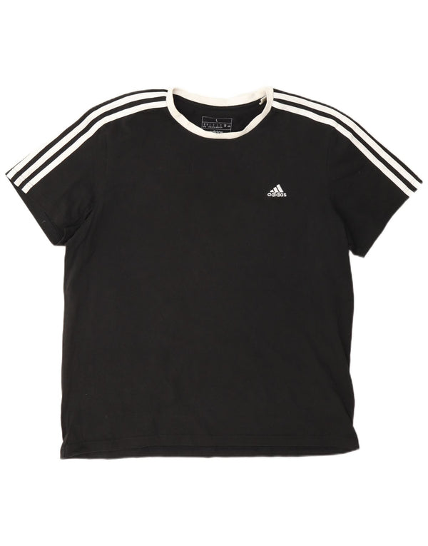 Damska koszulka Adidas Top UK 16/18, duża, czarna bawełna