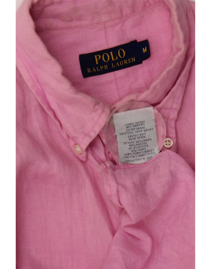 Koszula męska Polo Ralph Lauren, średnia, różowa lniana