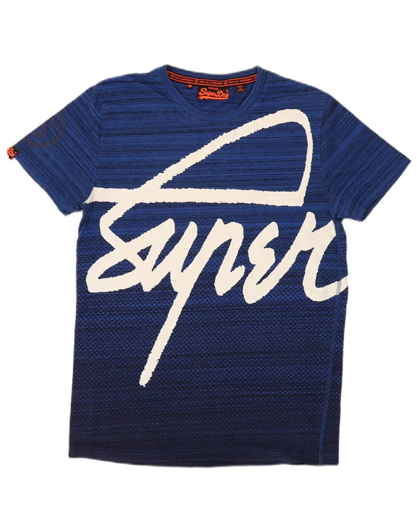 Męska koszulka Superdry Regular Graphic Top, bawełniana w średnie niebieskie paski