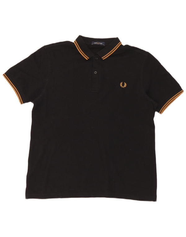 Męska koszulka polo Fred Perry, duża, czarna, bawełniana