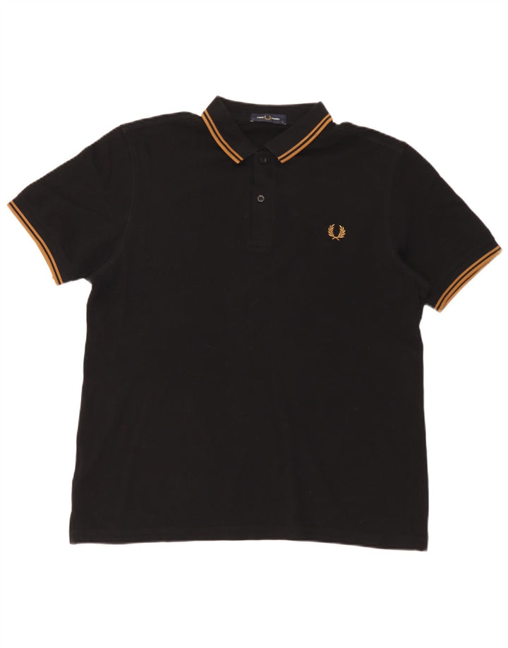 Męska koszulka polo Fred Perry, duża, czarna, bawełniana