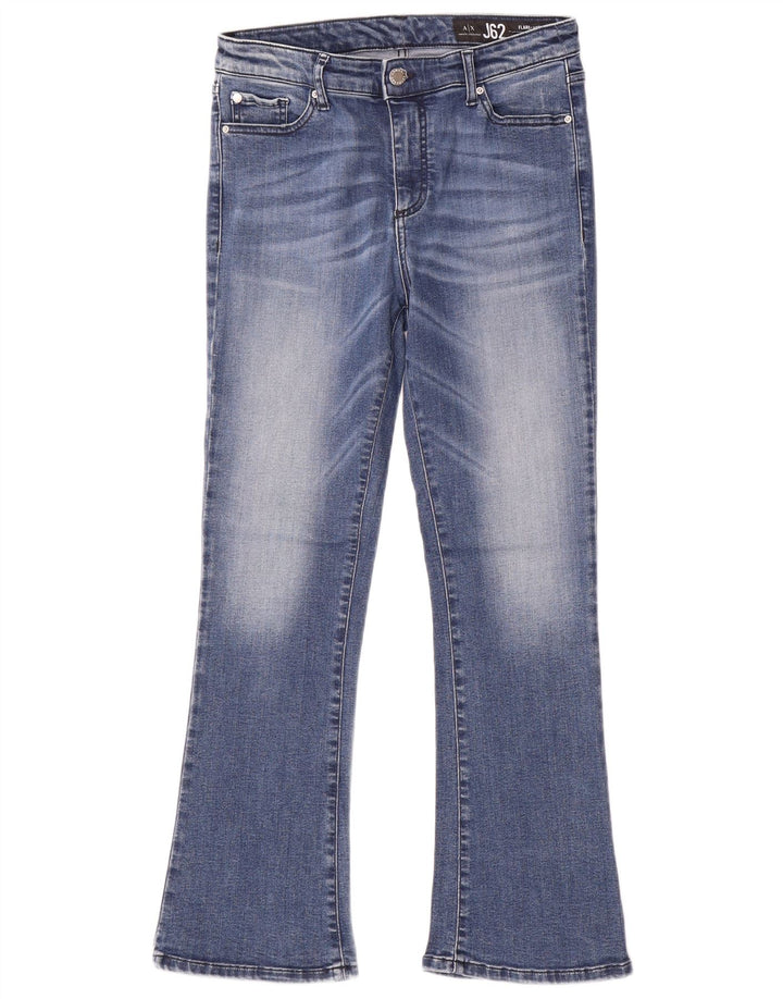 Armani Exchange Damskie Capri Flared Jeans W30 L27 Niebieskie bawełniane