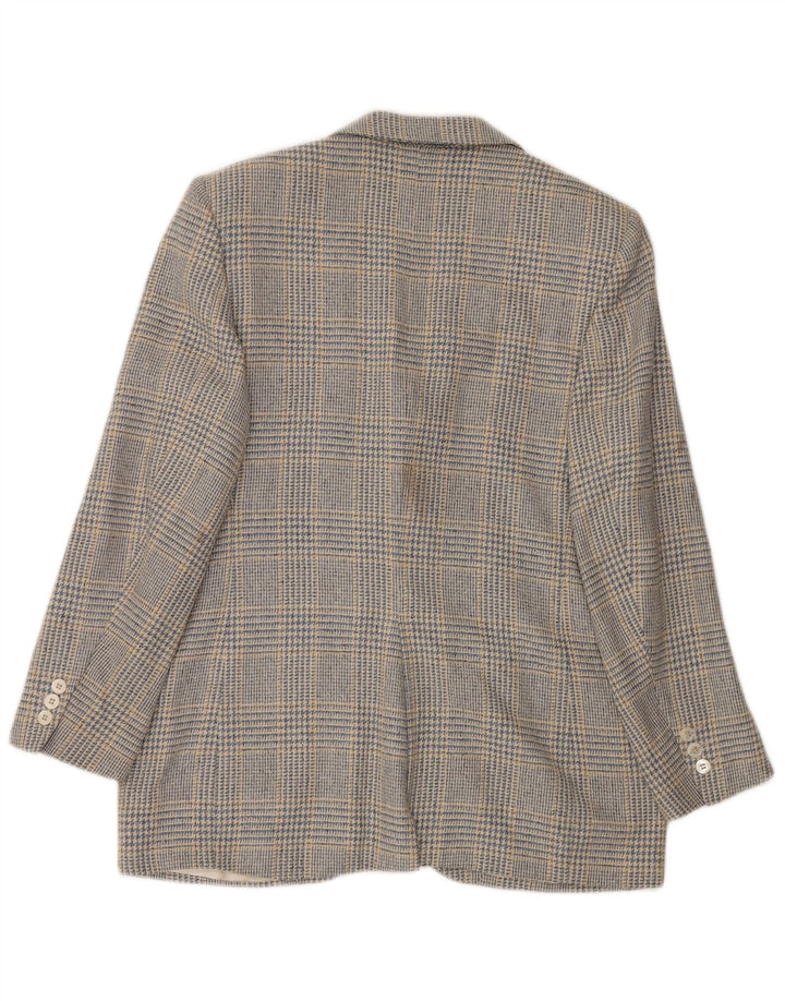 Damska marynarka Burberrys zapinana na 3 guziki UK 12, średnia niebieska pepitka