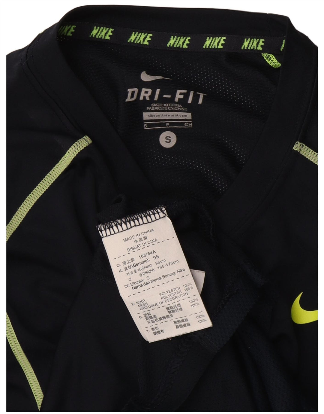 Męski T-shirt Nike Dri Fit, mały, granatowy, poliestrowy
