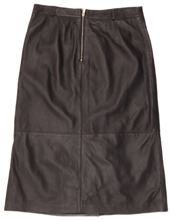 Spódnica skórzana damska MINT VELVET UK 14 duża W34 czarna skóra